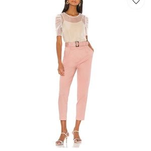 Belted Charles Pant in Dusty Pink
